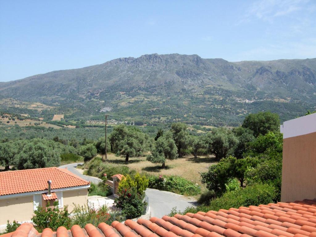 a view of a mountain from the roof of a house at Amari Krini House in Amárion