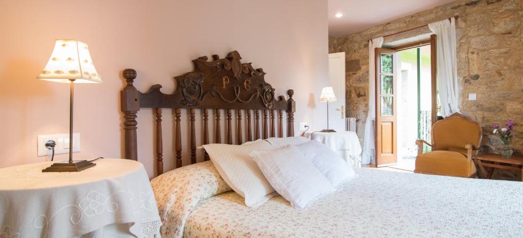 Cama o camas de una habitación en Casa Rural Graña da Acea