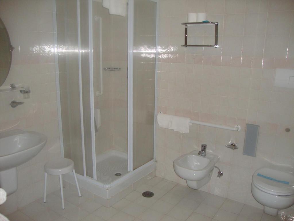 Koupelna v ubytování Hotel Cristal