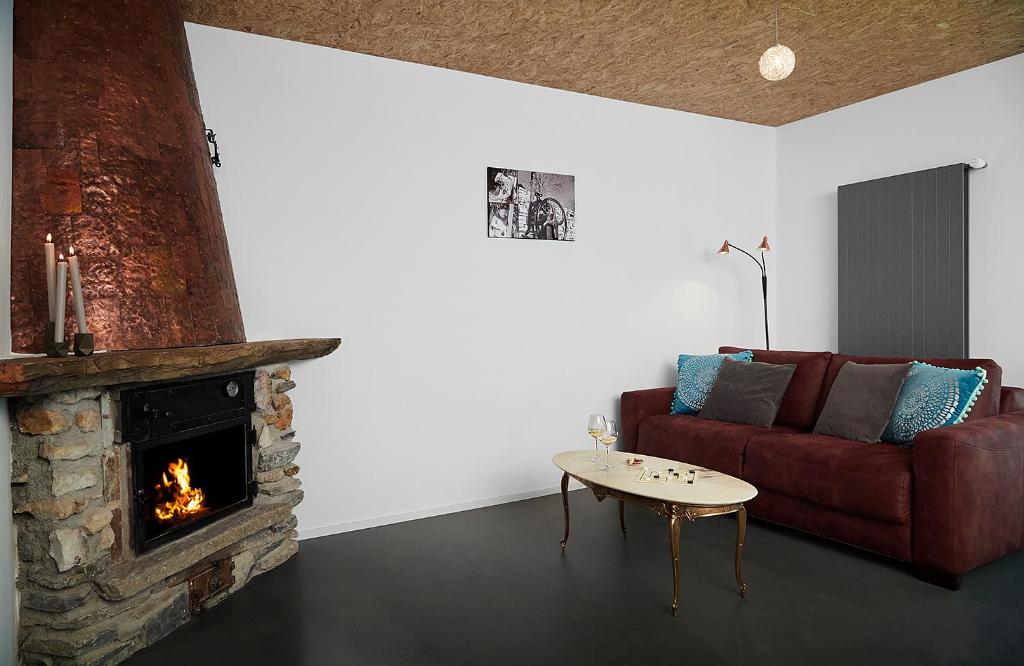 Posezení v ubytování B&B La Forge de Diogne