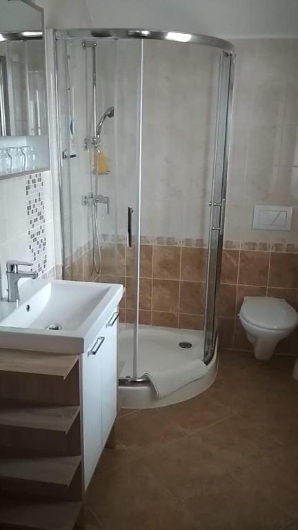 Koupelna v ubytování Hotel Le Café
