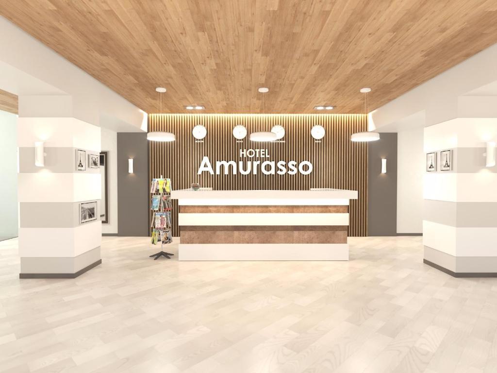 an amazon impulse store with a wood ceiling at Hotel Amurasso in Blagoveshchensk