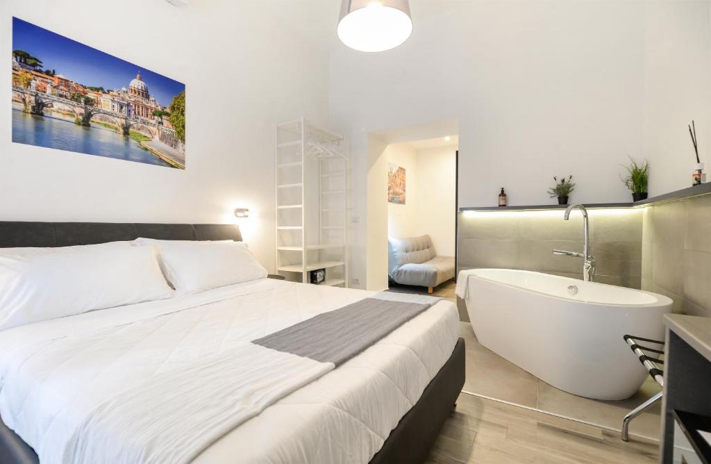 A bed or beds in a room at Clementi 18 Suites Rome