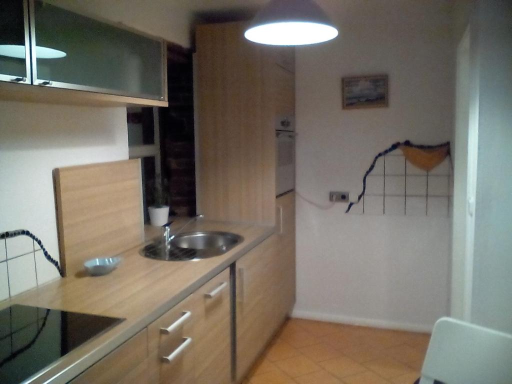 Kuchyň nebo kuchyňský kout v ubytování Appartement Donaustrand