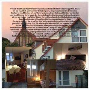 a collage of two pictures of a house at Ferienwohnung Yachthafen Wiek in Wiek auf Rügen