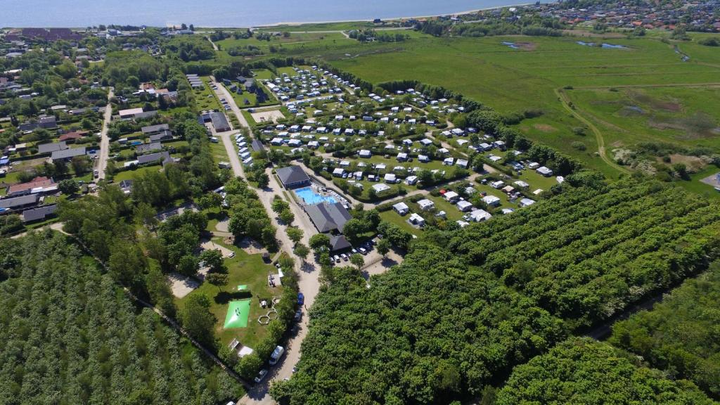 an aerial view of a park with houses and trees at Esbjerg Camping in Esbjerg