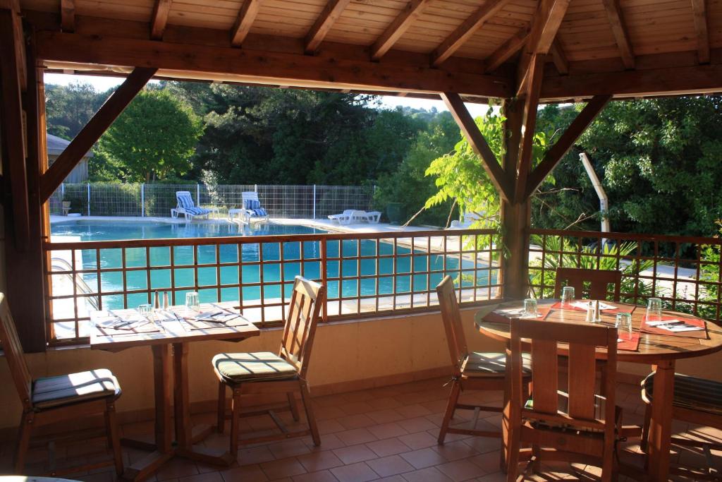 Bazén v ubytování Hostellerie Saint Benoît nebo v jeho okolí