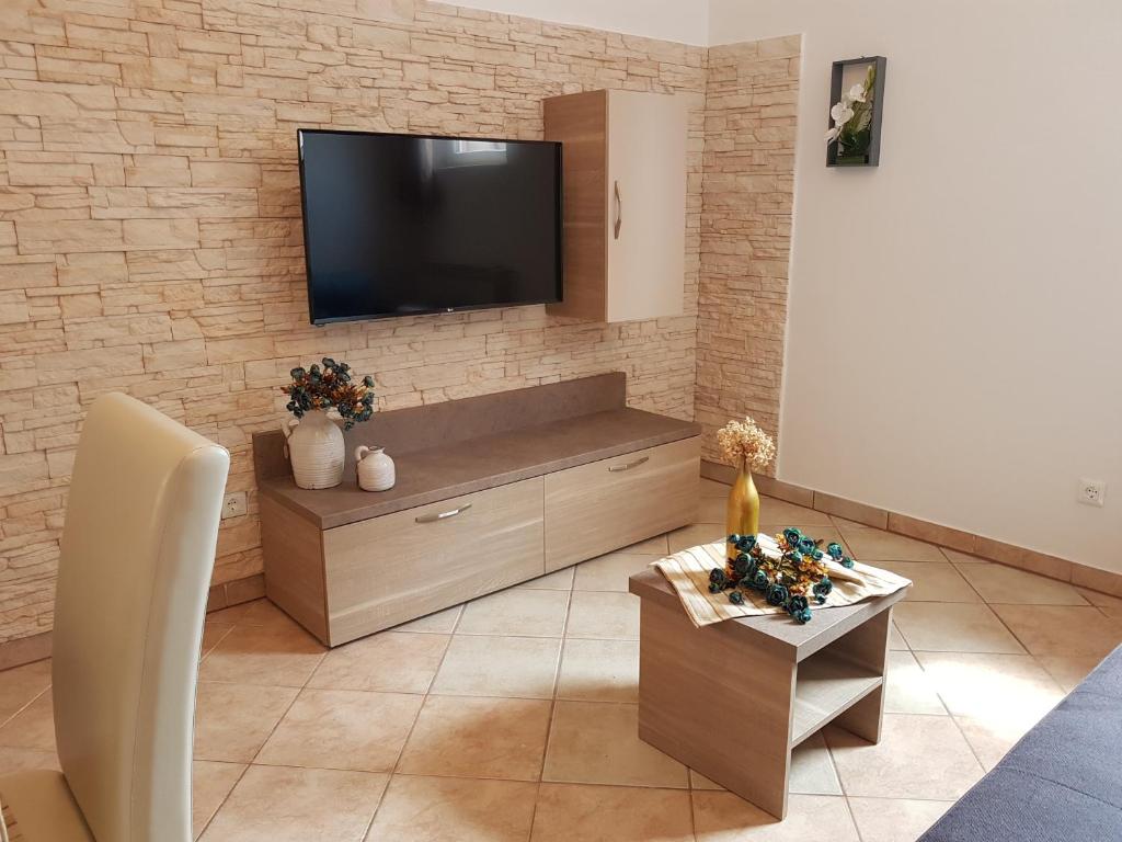 TV a/nebo společenská místnost v ubytování Apartment Taja