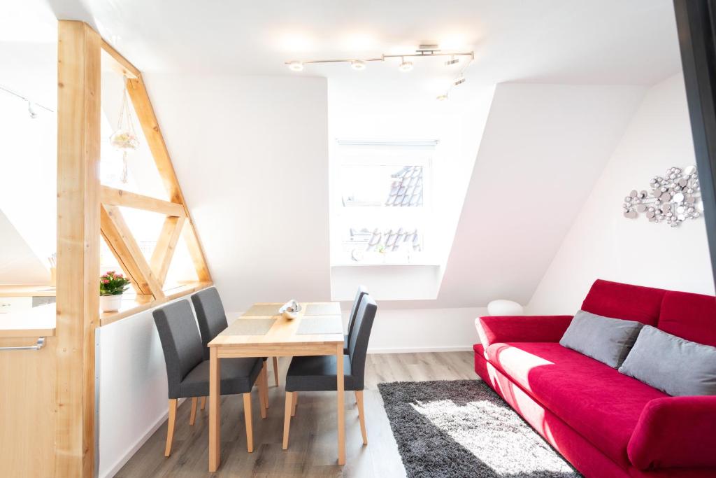 Posezení v ubytování Ferienwohnung Mittendrin