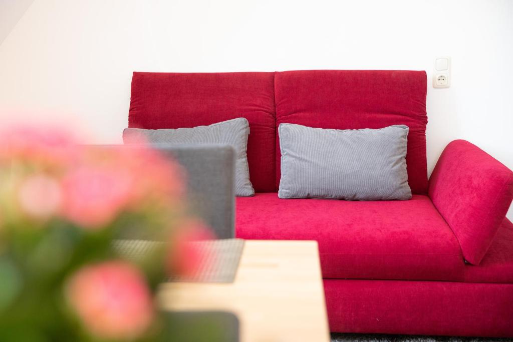Posezení v ubytování Ferienwohnung Mittendrin