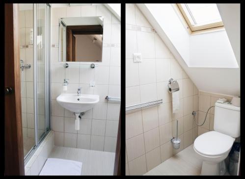 Koupelna v ubytování Hotel Maxim