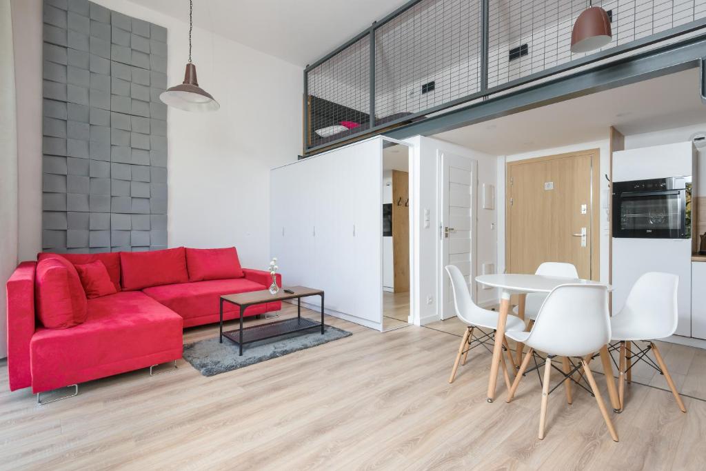 Kuchyň nebo kuchyňský kout v ubytování Easy Apartments Wrocław