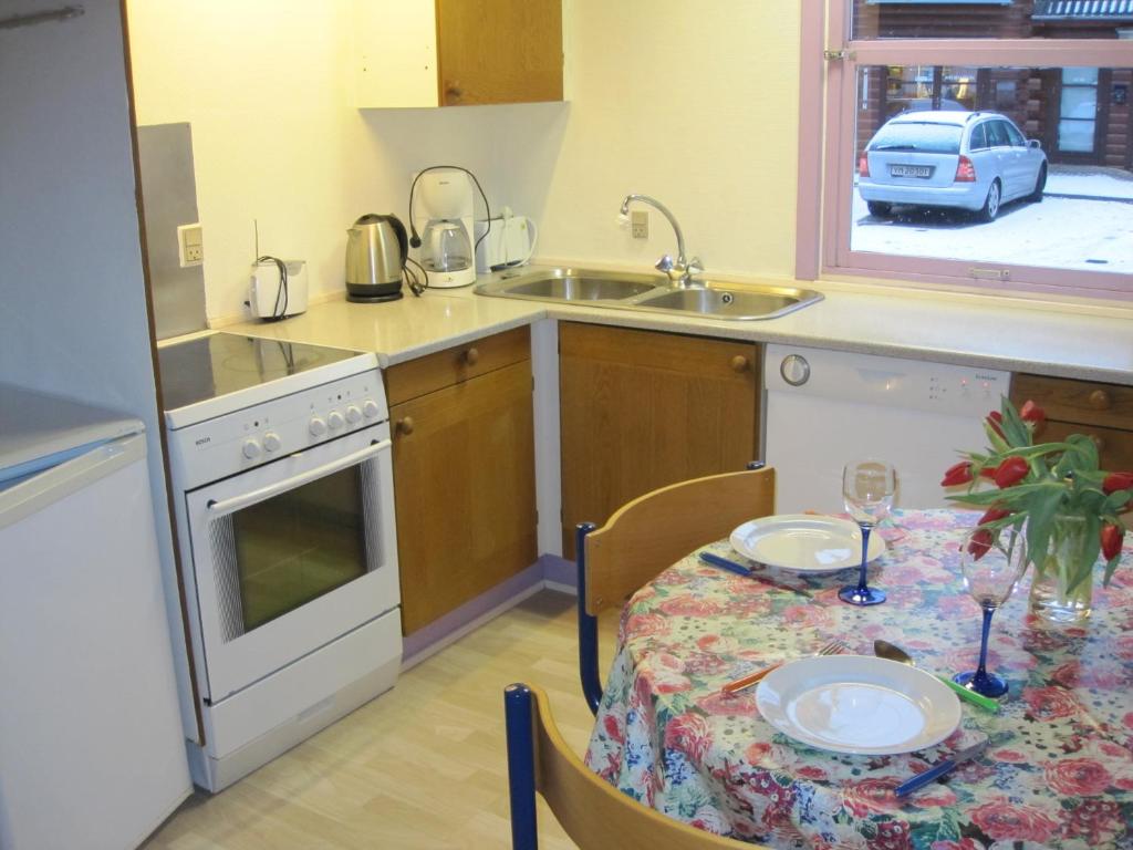 Kuchyň nebo kuchyňský kout v ubytování Silkeborg Sø Camping Apartments