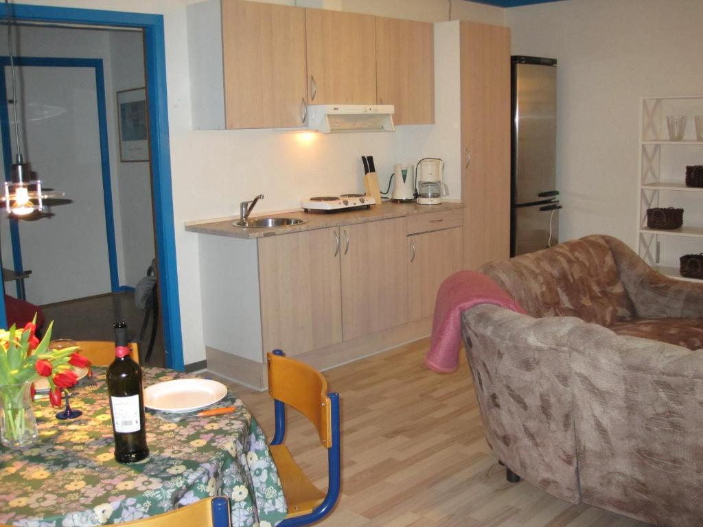 Kuchyň nebo kuchyňský kout v ubytování Silkeborg Sø Camping Apartments