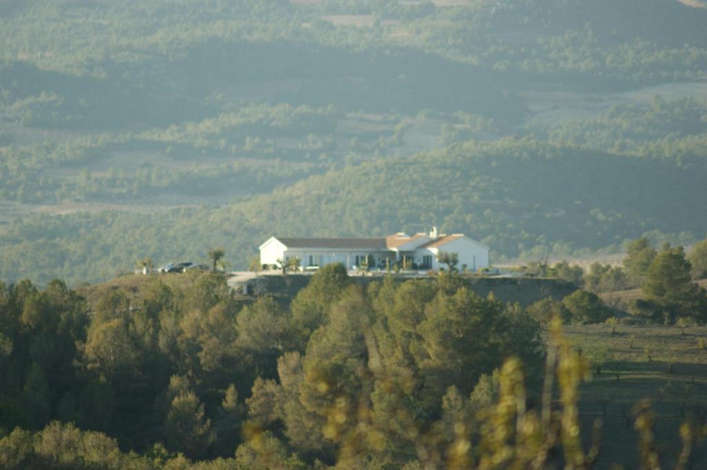 uma casa no topo de uma colina com árvores em Casa Lamberdina em Parroquia de la Fuensanta