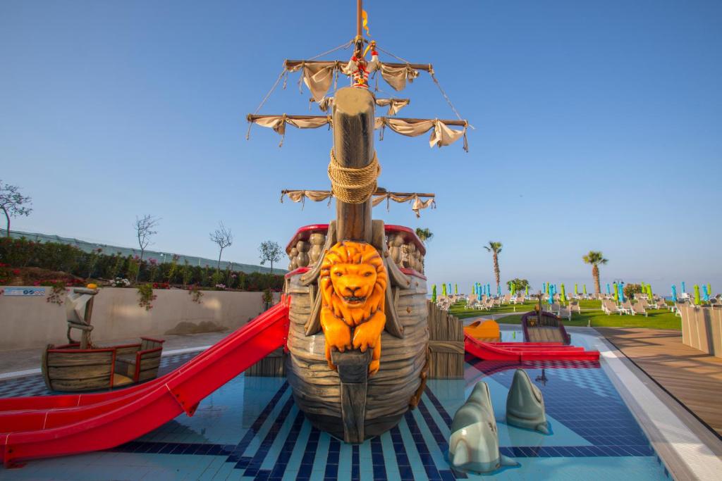a ride at a water park with a slide at Leonardo Cypria Bay in Paphos