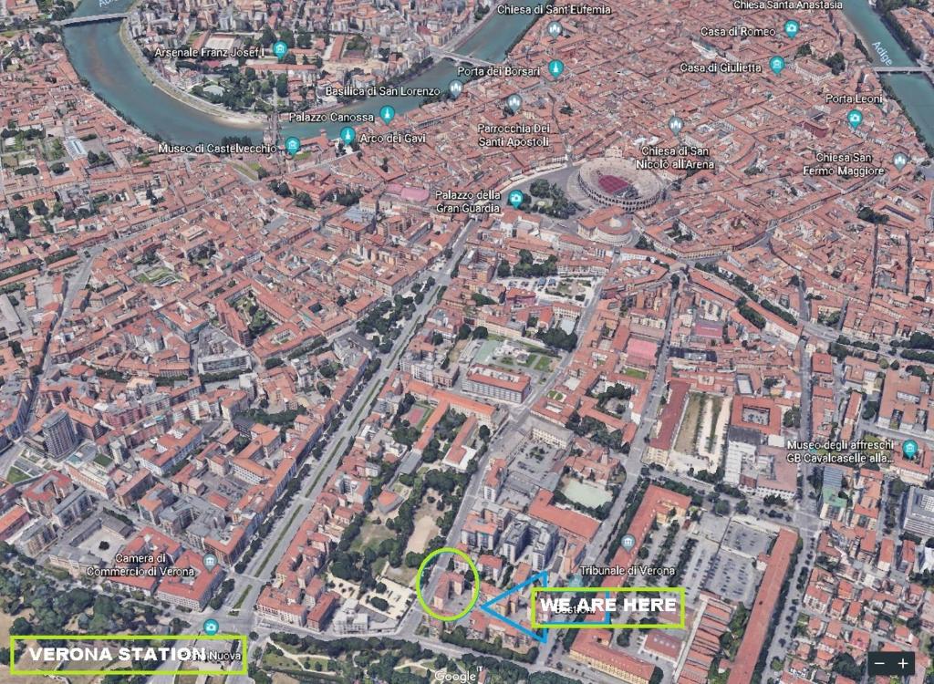 Nespecifikovaný výhled na destinaci Verona nebo výhled na město při pohledu z penzionu