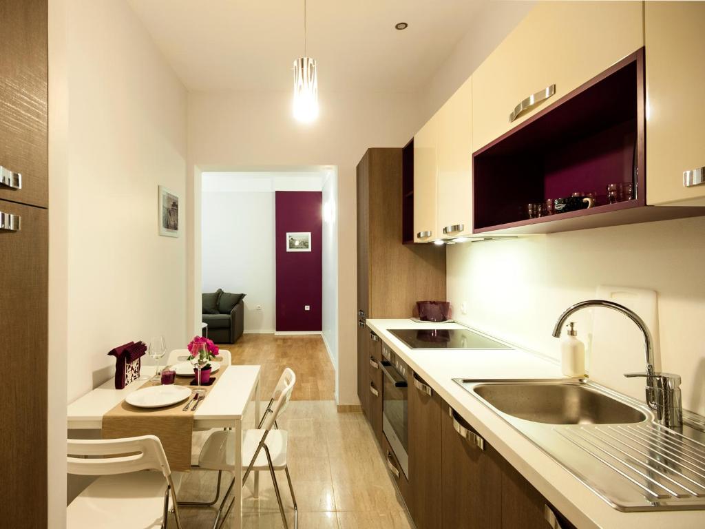 Η κουζίνα ή μικρή κουζίνα στο Solunska Apartment