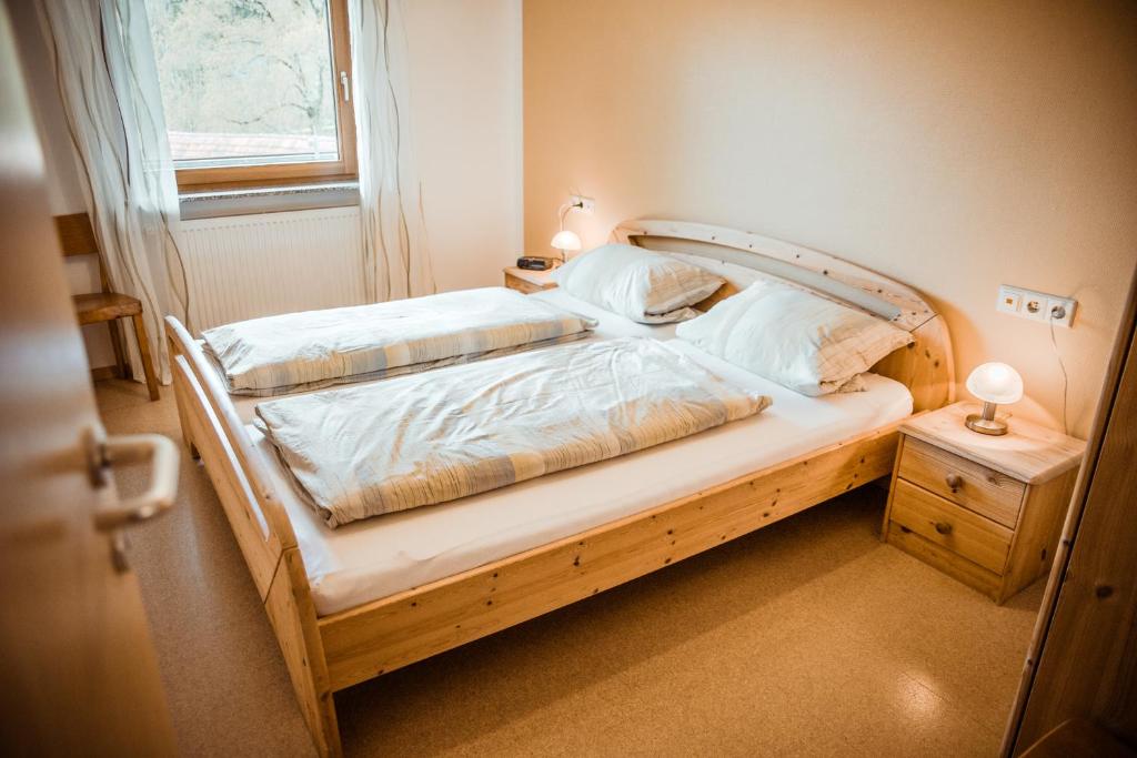 Postel nebo postele na pokoji v ubytování Ferienparadies Hugenhof