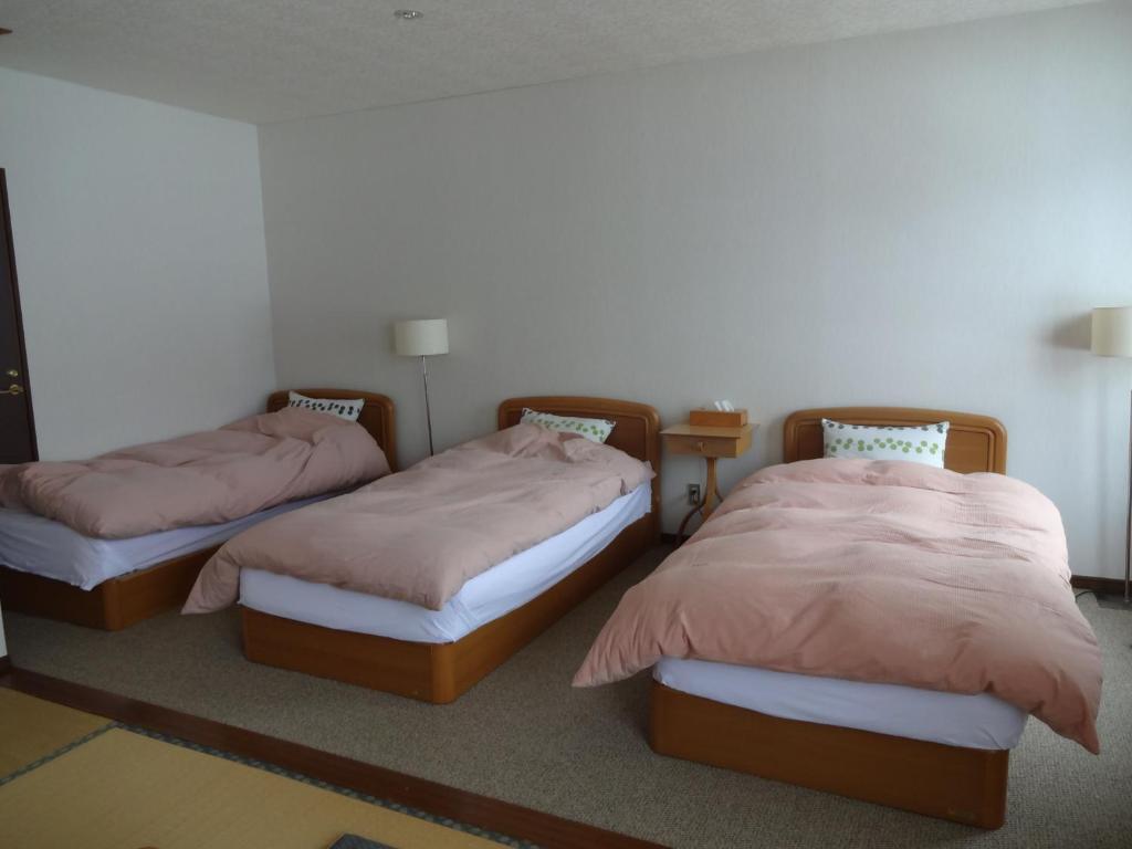 Postel nebo postele na pokoji v ubytování Highland Lodge Takegen