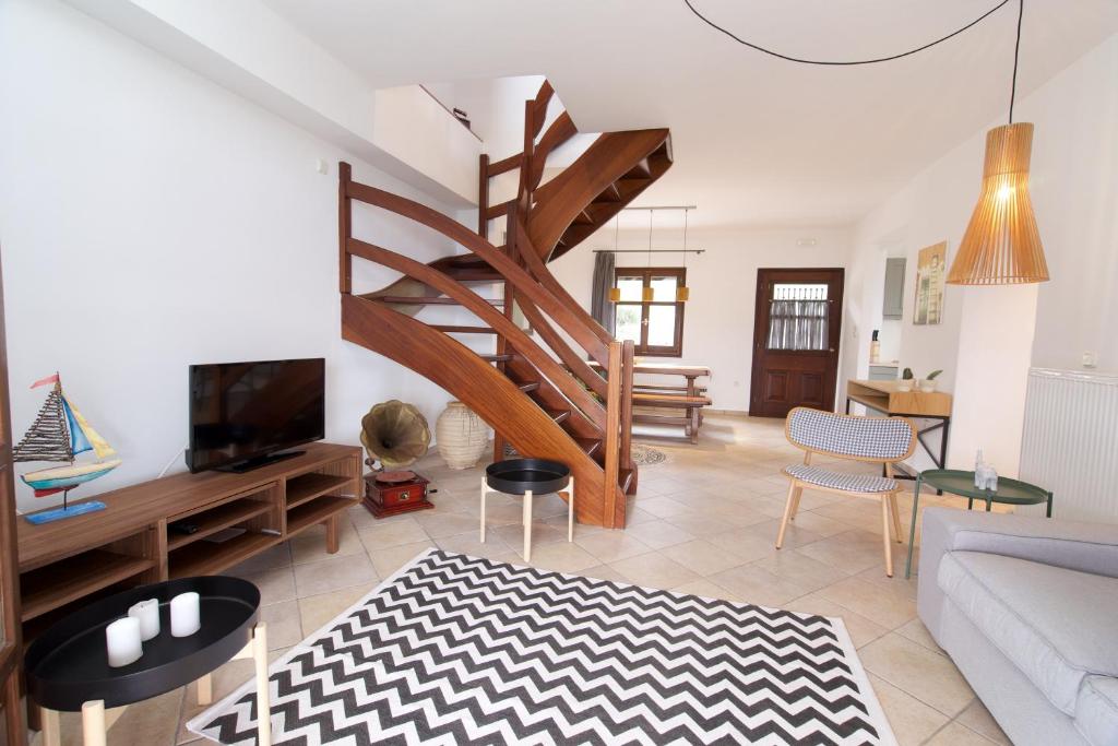 TV a/nebo společenská místnost v ubytování Tettix Summer House