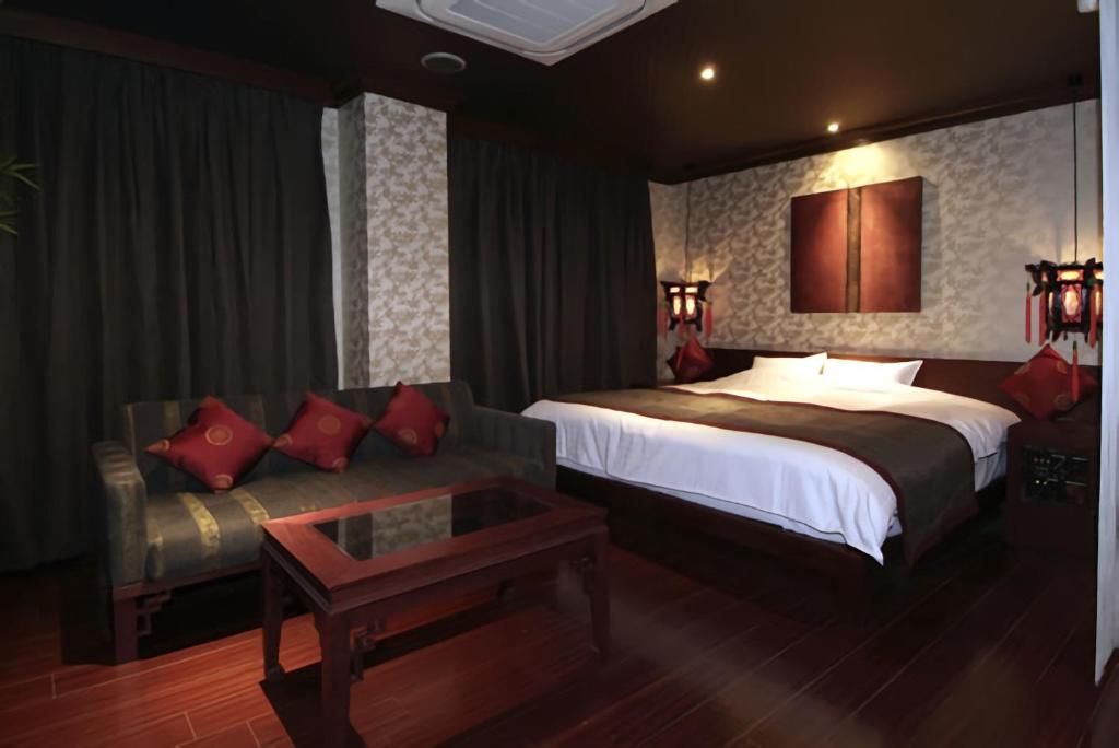 Postel nebo postele na pokoji v ubytování Hotel Cuna Kyoto Love Hotel