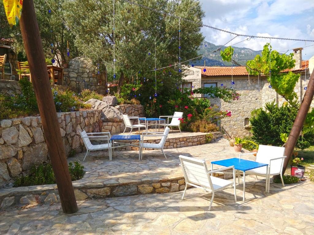 A garden outside Zephyros Hotel