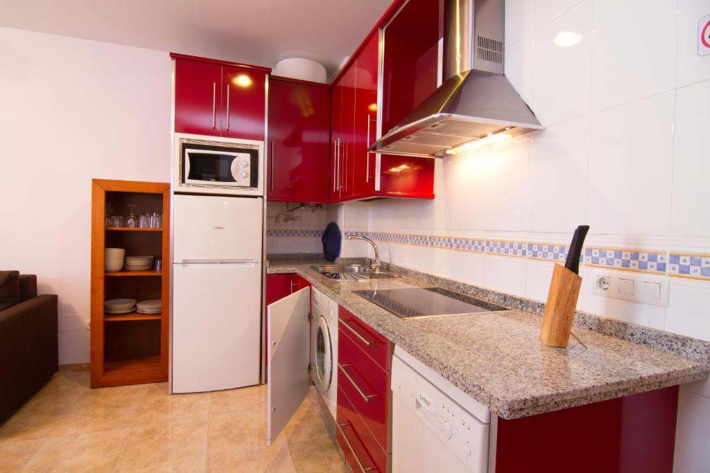 Kuchyň nebo kuchyňský kout v ubytování Apartamentos Manuel Martin