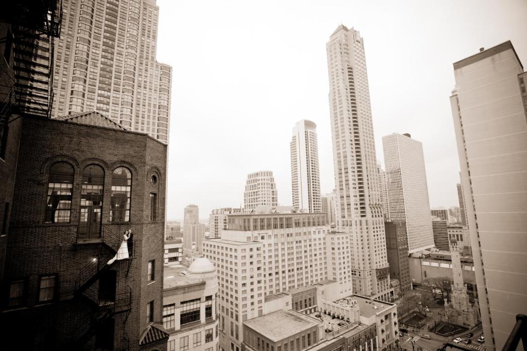 Nespecifikovaný výhled na destinaci Chicago nebo výhled na město při pohledu z hotelu