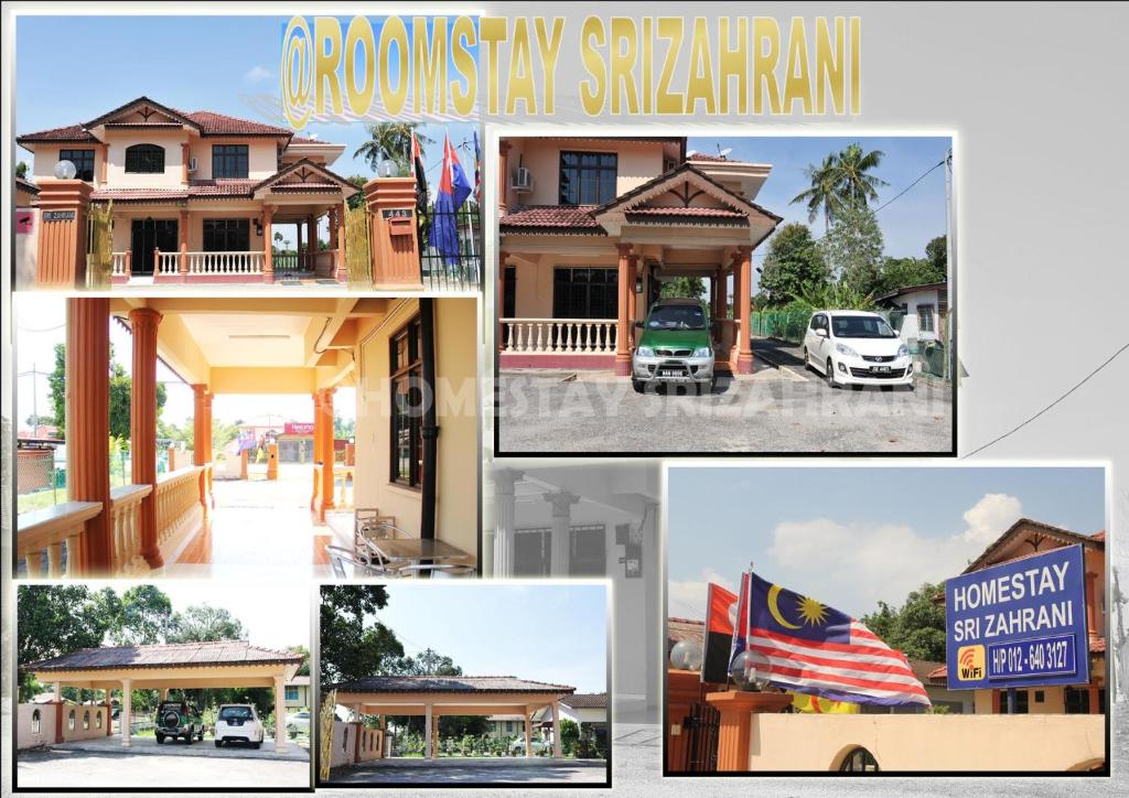 un collage de photos d'une maison dans l'établissement Homestay Roomstay Muar Srizahrani, à Muar