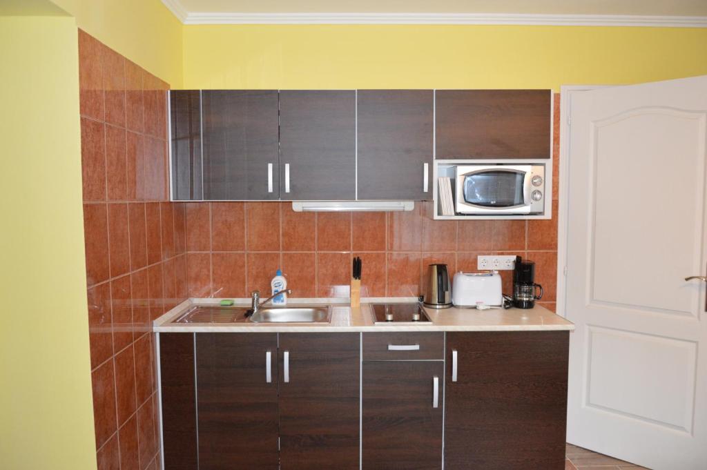 Kuchyňa alebo kuchynka v ubytovaní Varga Apartman Hévíz