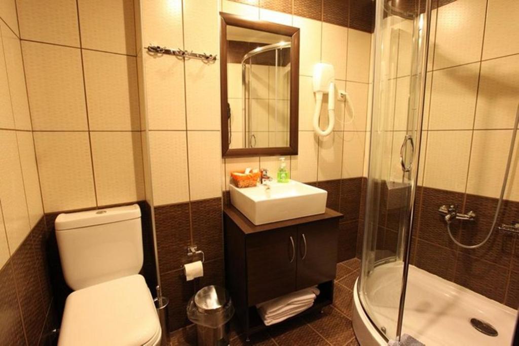 Koupelna v ubytování Delfini Hotel