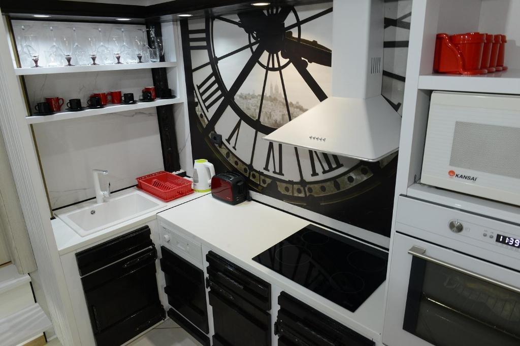 Majoituspaikan Apartman Rustik keittiö tai keittotila