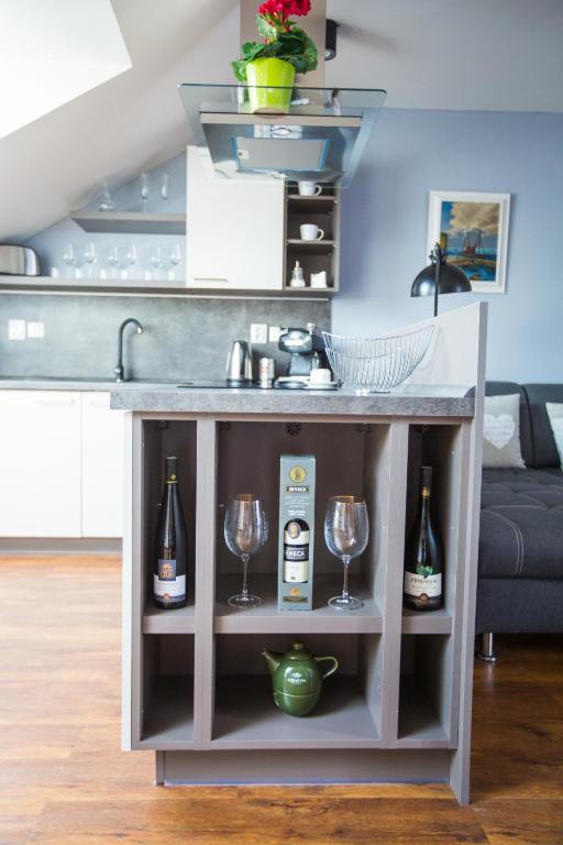 Kuchyň nebo kuchyňský kout v ubytování Apartmány u sv. Kryštofa