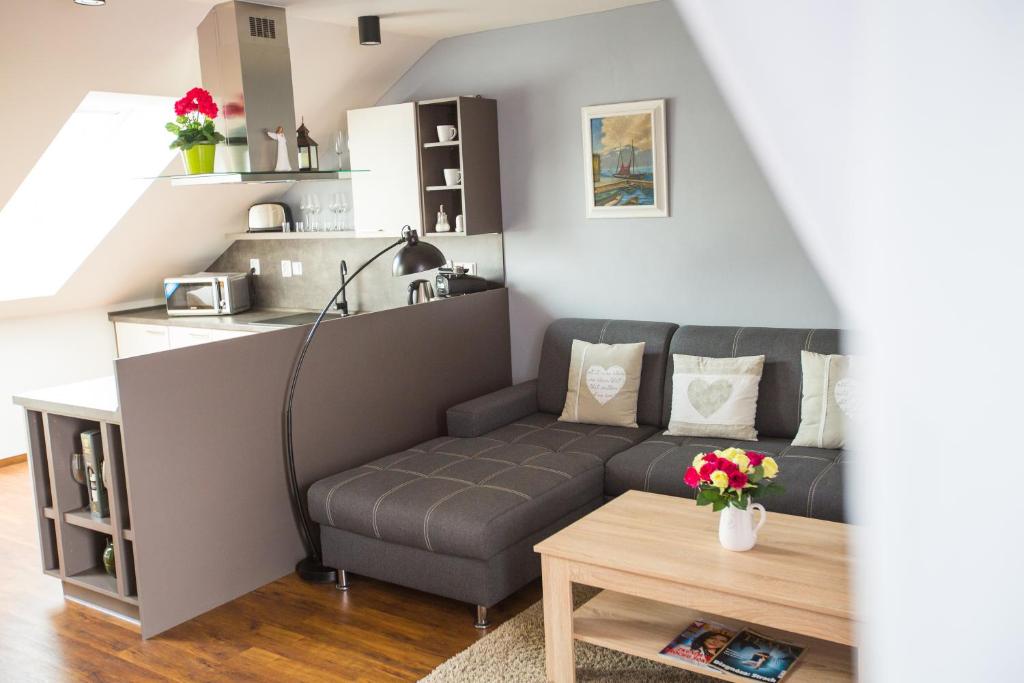 Kuchyň nebo kuchyňský kout v ubytování Apartmány u sv. Kryštofa