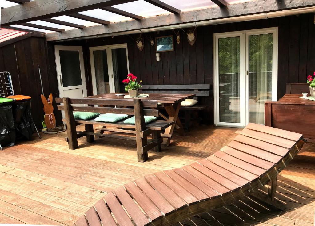 A patio or other outdoor area at Panoramahaus