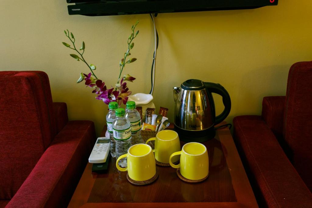 Příslušenství pro přípravu čaje a kávy v ubytování Anise Sapa Hotel