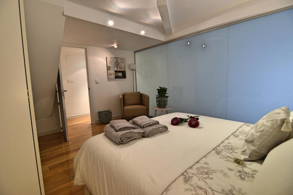 Posteľ alebo postele v izbe v ubytovaní Apt. El Escondite, Centro Histórico