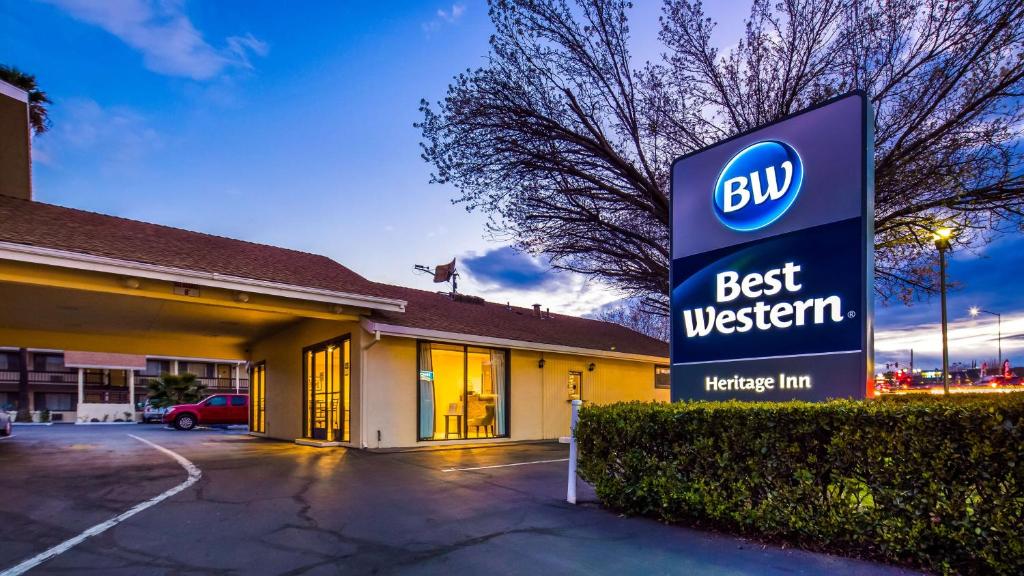 a building with a sign that reads best western at Best Western Heritage Inn in Vacaville
