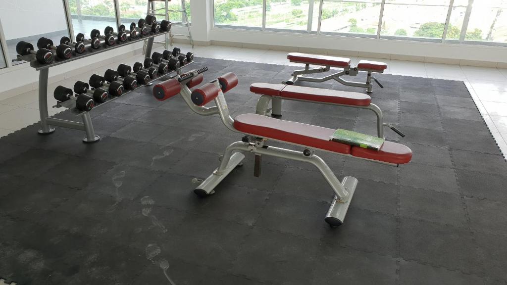 Fitness centrum a/nebo fitness zařízení v ubytování BekvämHome