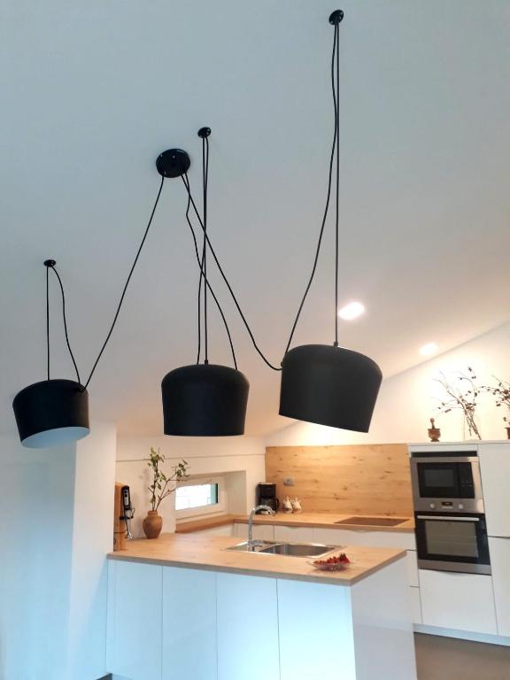 Kuchyň nebo kuchyňský kout v ubytování Apartments ALPA VITA