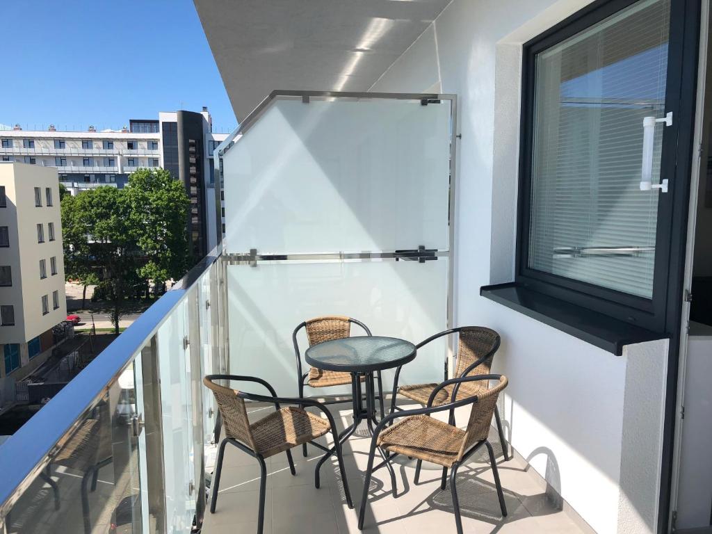 Balkón alebo terasa v ubytovaní Apartament Superior Pastelowy Przy Plaży