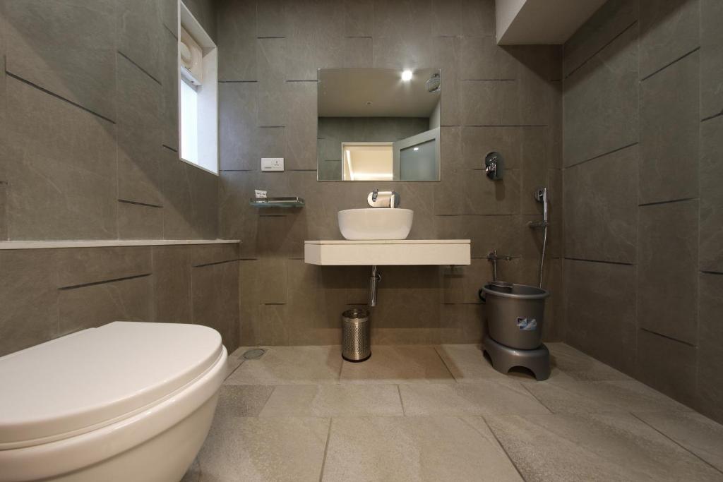 Koupelna v ubytování Hotel Carrefour