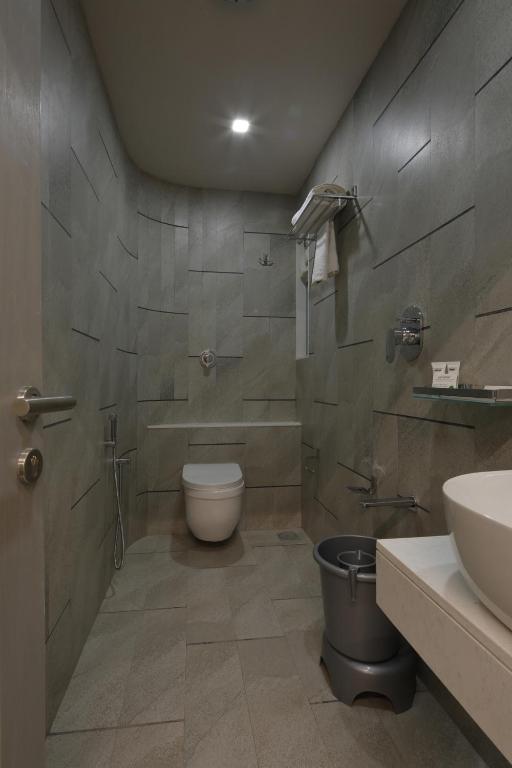 Koupelna v ubytování Hotel Carrefour
