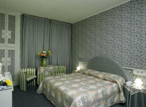 - une chambre avec un lit, une table et des chaises dans l'établissement Hotel Il Burchiello, à Mira