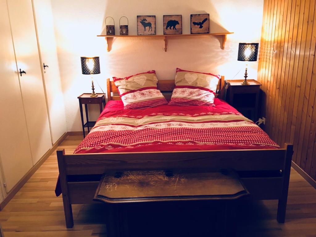 Postel nebo postele na pokoji v ubytování Appartement à la montagne