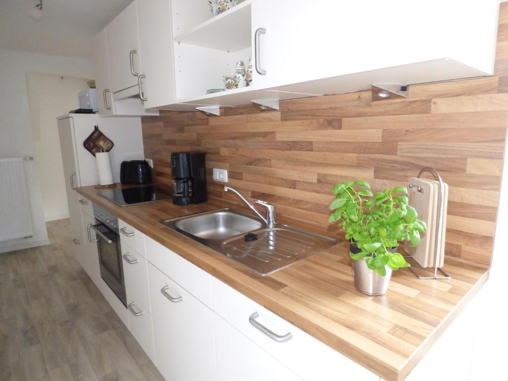 Kuchyň nebo kuchyňský kout v ubytování Ferienhaus Tamm-Voß