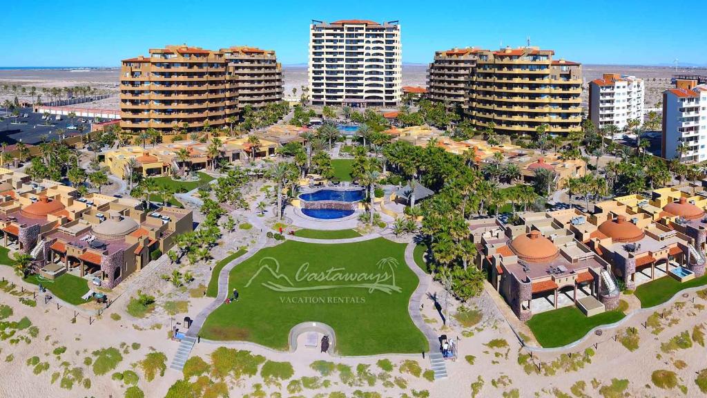 an aerial view of a resort with tall buildings at Bella Sirena Rocky Point by Castaways in Puerto Peñasco