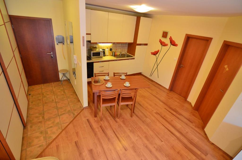 Kuchyň nebo kuchyňský kout v ubytování Apartmán KLAUDIA Tále