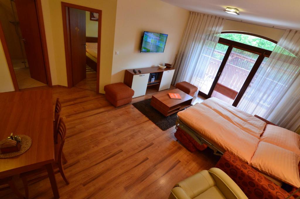 TV a/nebo společenská místnost v ubytování Apartmán KLAUDIA Tále